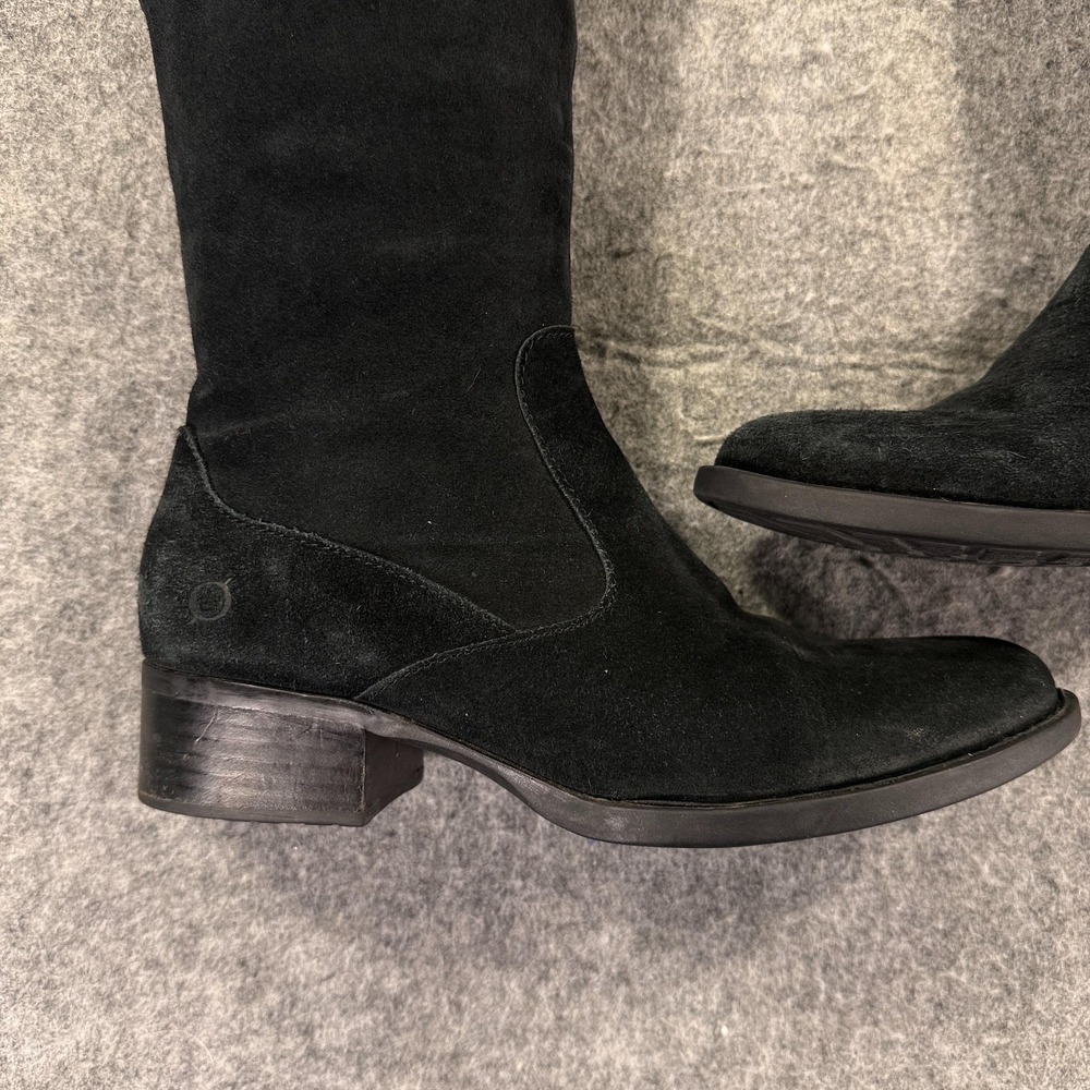 Born Boots Womens Size 8.5 Black Suede Over The Knee Riding Side Zip Boots - Picture 2 of 15